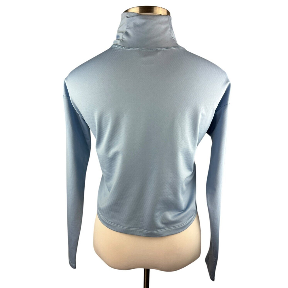 Athleta Sky Blue Whistler Mock Neck Top Crop Long Sleeve Women's Size Small - Picture 8 of 13